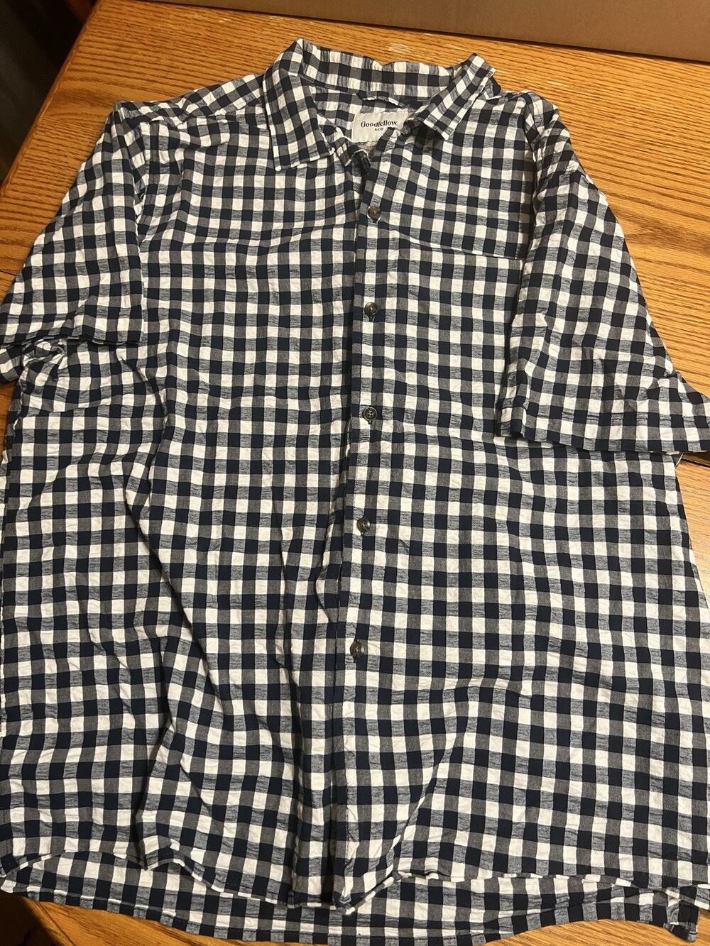 Goodfellow & Co Men’s Black White Button Up Shirt XL